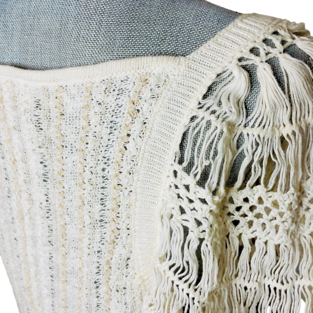 Free People Blackbird Crochet Top, Y2K Knit Blouse Summer Beach Boho Cottagecore